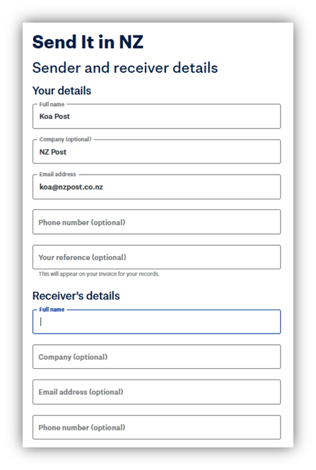 How do I send a parcel using the Send It tool?