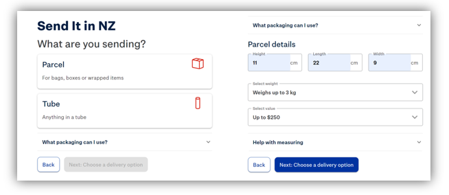 How do I send a parcel using the Send It tool?